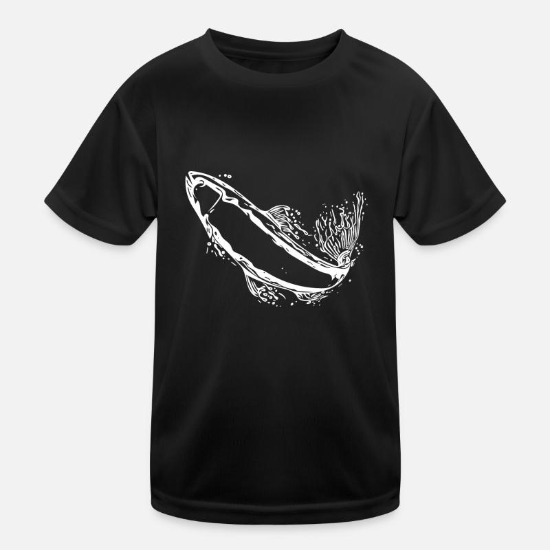 Vintage Forelle im Sprung Kinder Funktions-T-Shirt