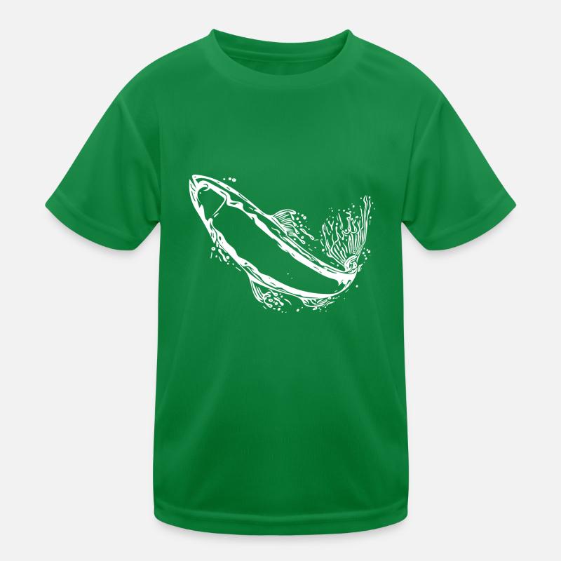 Vintage Forelle im Sprung Kinder Funktions-T-Shirt