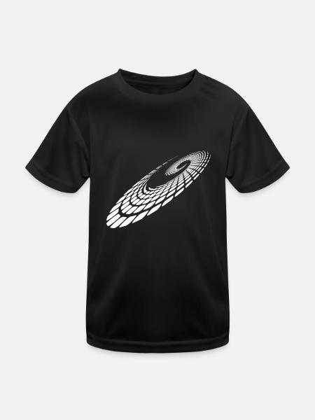 Cercle géométrique Lignes en spirale Points - T-shirt sport Enfant - noir - Devant