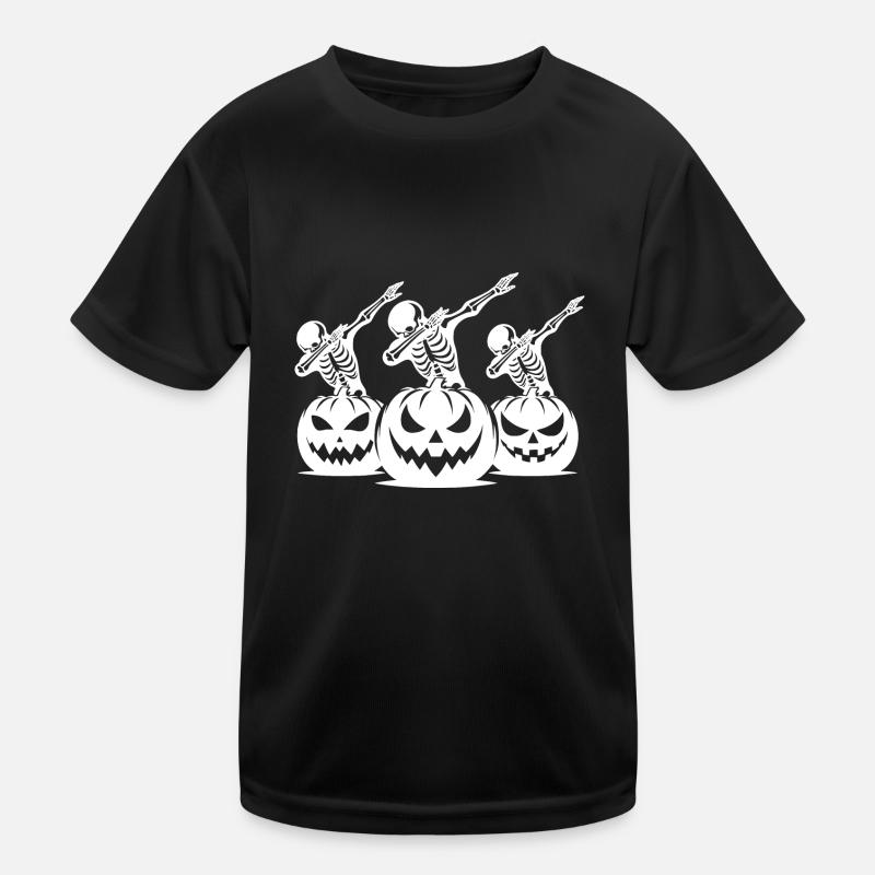 Unheimliches Kinder Halloween Dabbing Skelette Kinder Funktions-T-Shirt