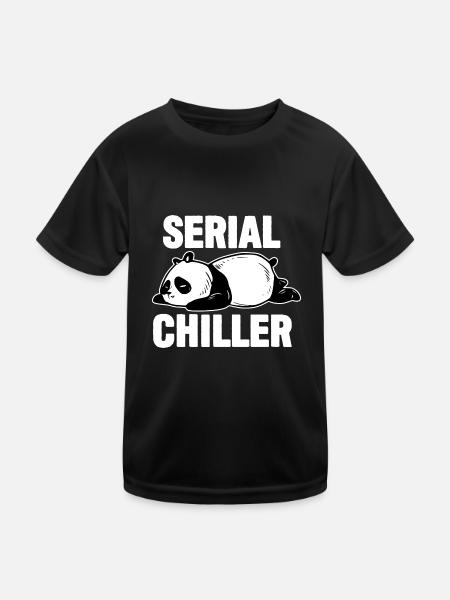 Panda Funny - Refroidisseur en série - T-shirt sport Enfant - noir - Devant