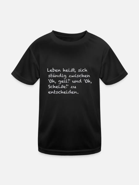 Lebensentscheidungen - Kinder Funktions-T-Shirt - Schwarz - Vorne