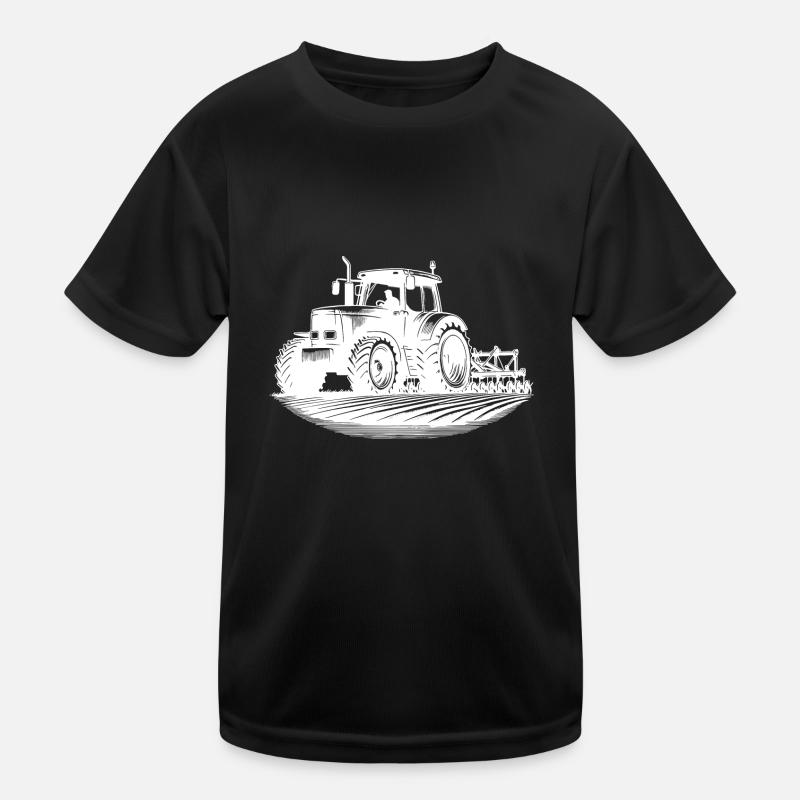 Feld Schlepper Landmaschinen Feldarbeit Traktor Kinder Funktions-T-Shirt