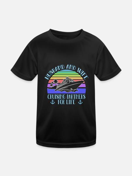 Kreuzfahrt Familie Urlaub - Kinder Funktions-T-Shirt - Schwarz - Vorne
