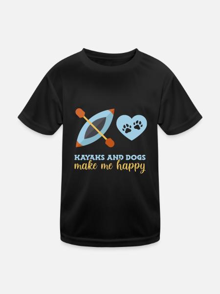 Kajak Kajakfahren - Kinder Funktions-T-Shirt - Schwarz - Vorne