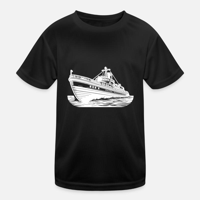 Schnittiges Hochseeschiff Kutter Schlepper Kinder Funktions-T-Shirt