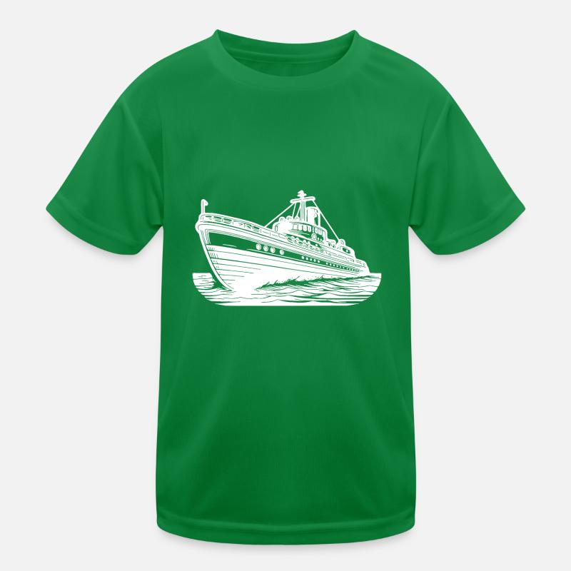 Schnittiges Hochseeschiff Kutter Schlepper Kinder Funktions-T-Shirt