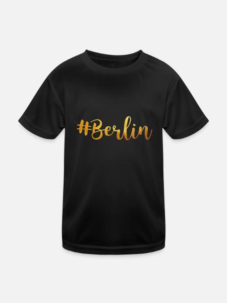 Vibrations berlinoises - T-shirt sport Enfant - noir - Devant