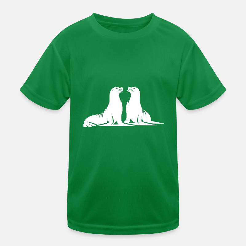 Phoques mignons sur la plage de la mer T-shirt sport Enfant