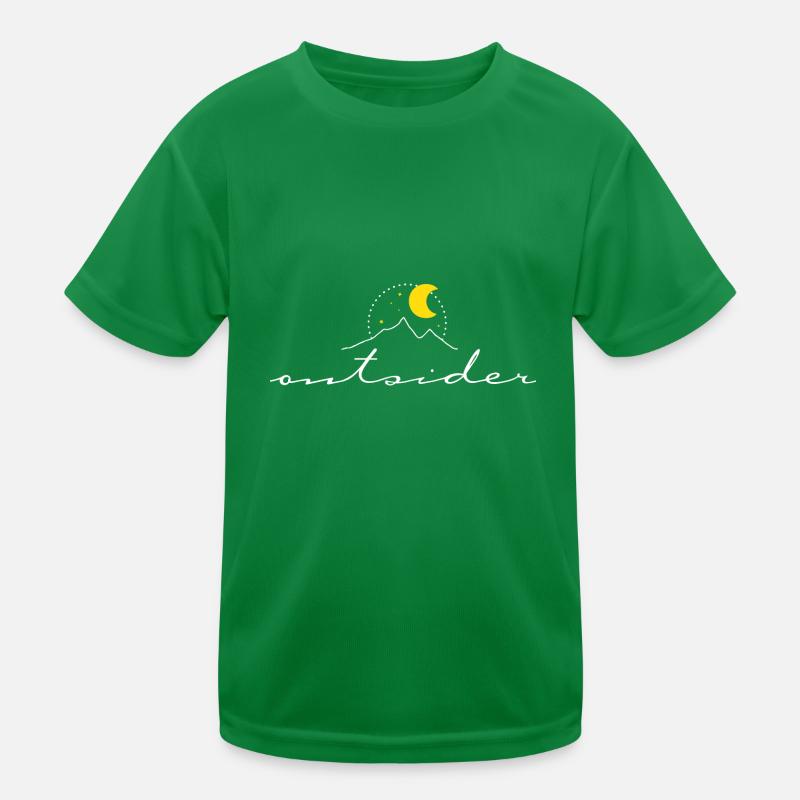 Outsider – minimalist design mountains moon boho Kids Functional T-Shirt