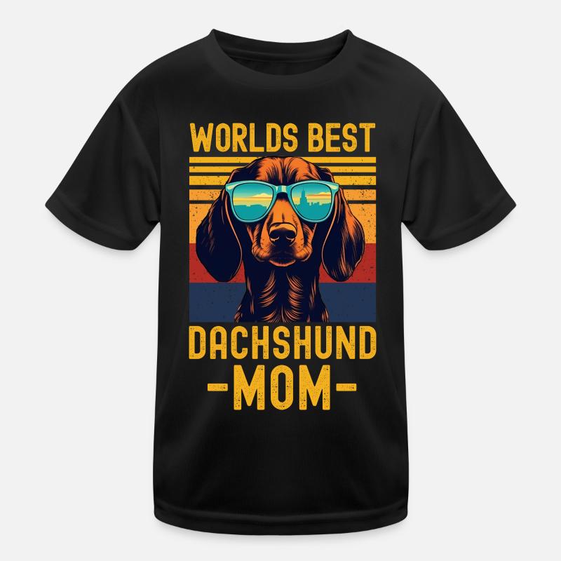 Dackel mit sonnenbrille retro Kinder Funktions-T-Shirt