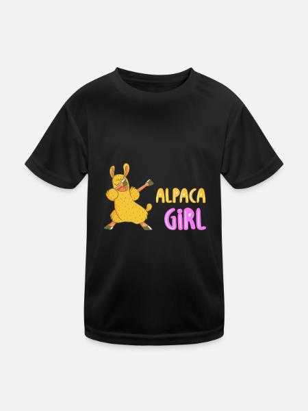 Alpaca Girls - Kids Functional T-Shirt - black - Front