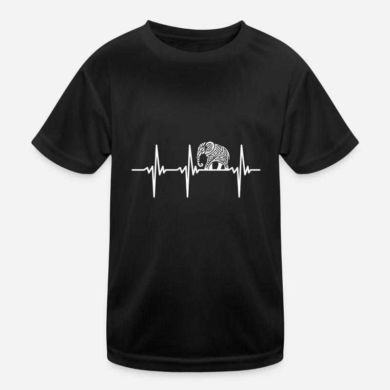 Heartbeat for large artistic elephants Kids Functional T-Shirt