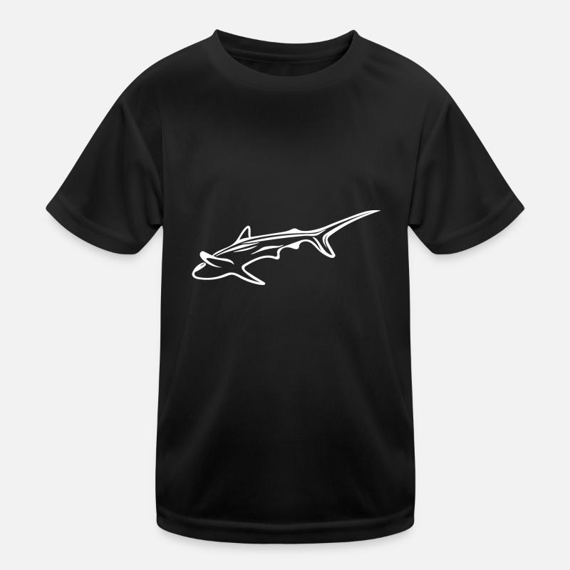 Elegant shark in drift current Kids Functional T-Shirt