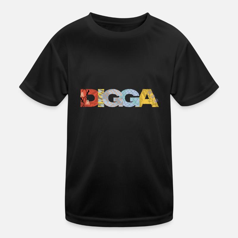 digga - Kinder Funktions-T-Shirt - Schwarz