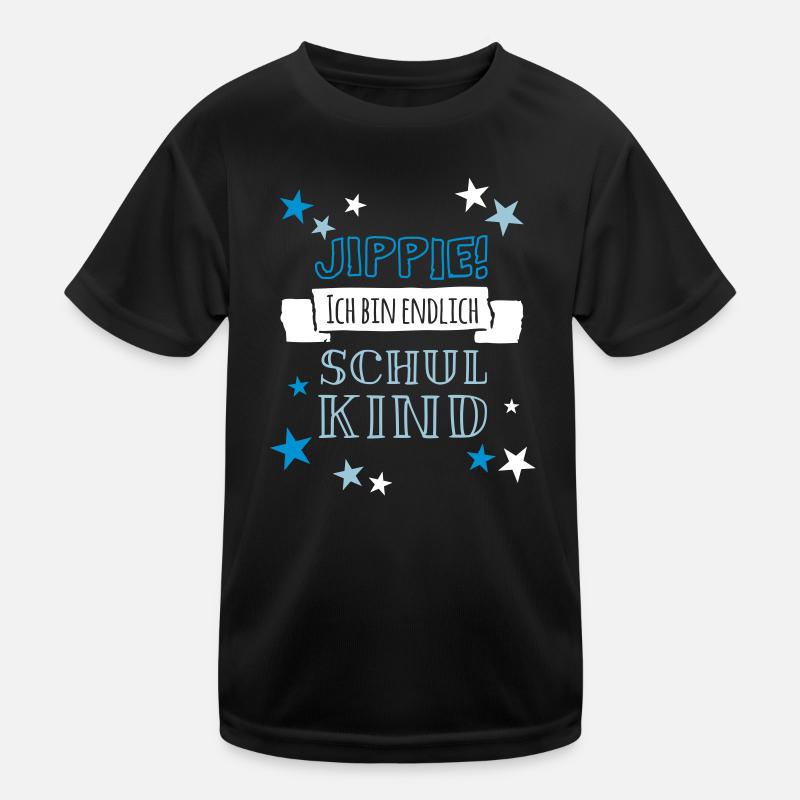 Jippie, ich bin endlich Schulkind Kinder Funktions-T-Shirt