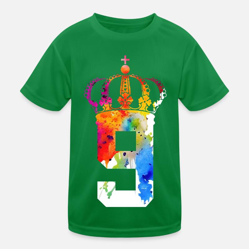 KING 9 JAHRE QUEEN 9. GEBURTSTAG Kinder Funktions-T-Shirt