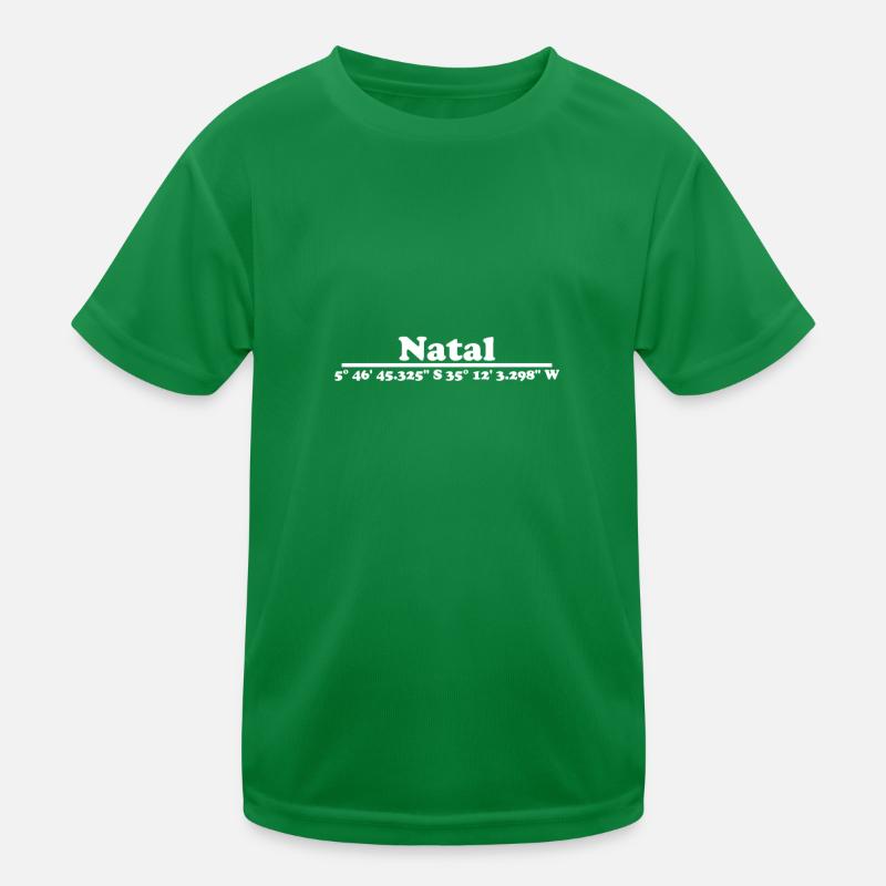 Natal Brazil Coordinates Kids Functional T-Shirt