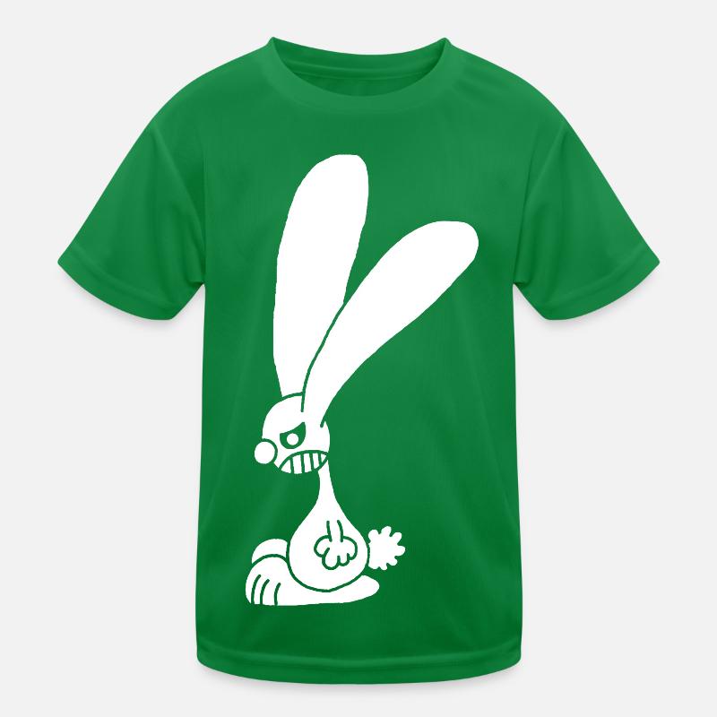 Grumpy white rabbit Kids Functional T-Shirt