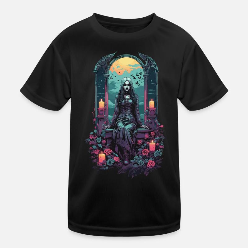 Occult Gothic Witch Magical Gloomy Halloween Kids Functional T-Shirt