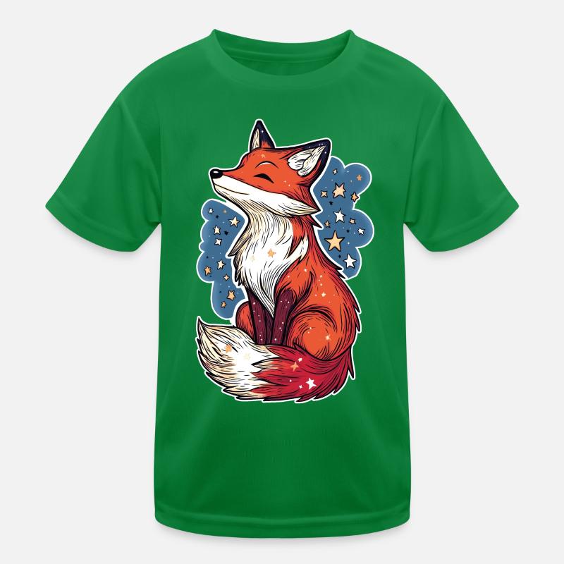 Fox and starry sky Kids Functional T-Shirt