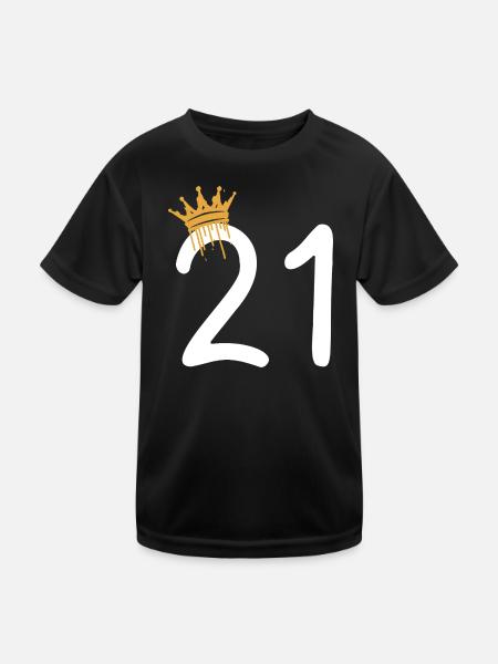 21 - Kids Functional T-Shirt - black - Front