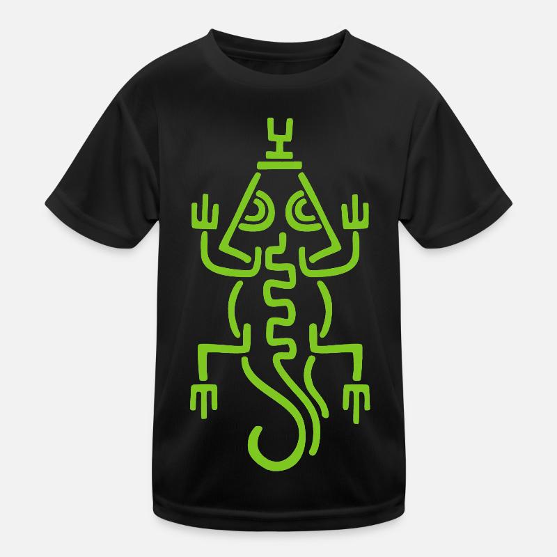 Stammes-Smaragdeidechse Kinder Funktions-T-Shirt