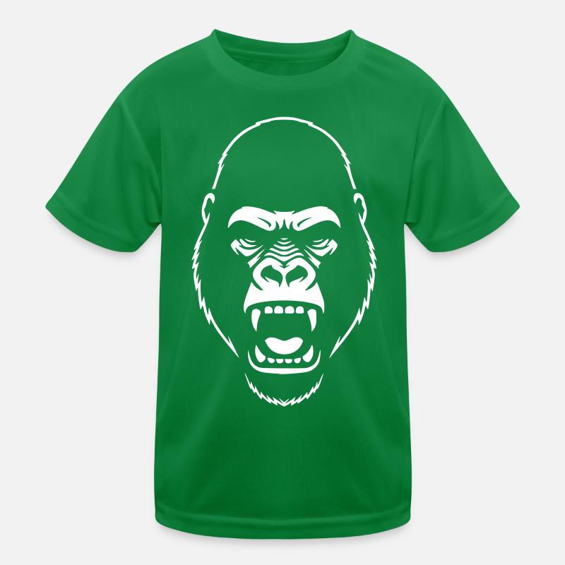Gorilla Stencil: Elegant Grunge Statement Kids Functional T-Shirt