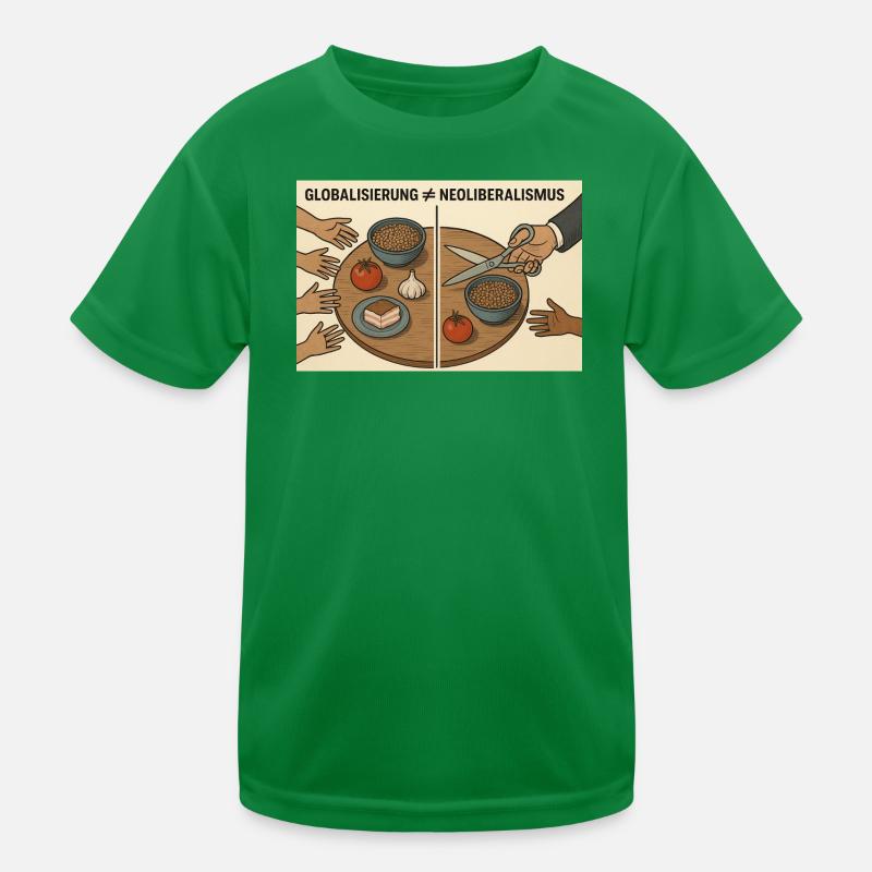 Globalisierung vs Neoliberalismus Kinder Funktions-T-Shirt