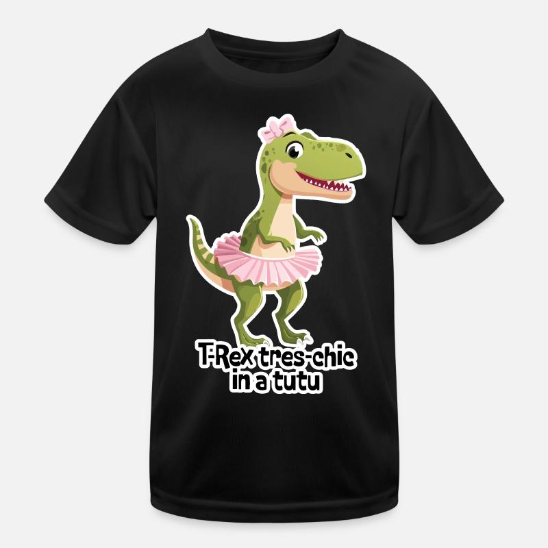 TREX Tres Chic in a Tutu - Kids Functional T-Shirt - black