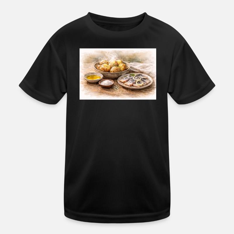 Pellkartoffeln mit Hering ukrainisch Kinder Funktions-T-Shirt