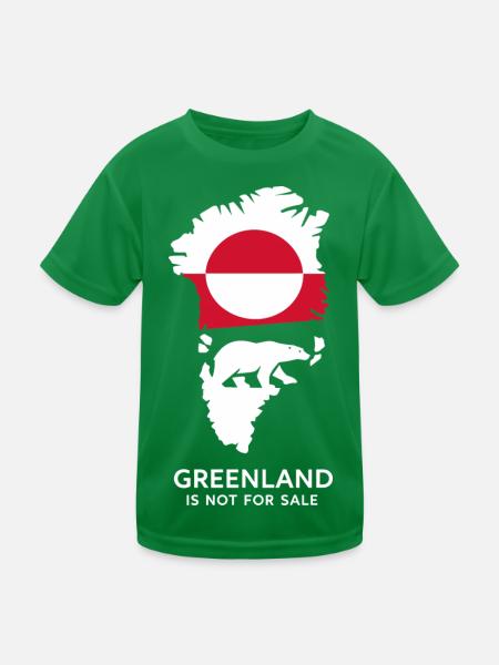 Greenland Polar Bear Flag Arctic Nature Gift - Kids Functional T-Shirt - kelly green - Front