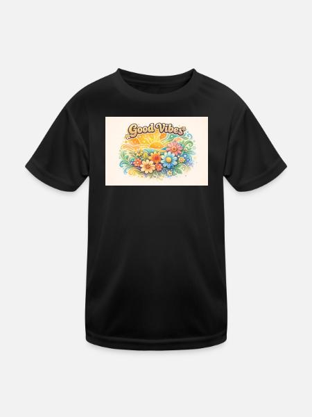 Good_vibes_70er - Kinder Funktions-T-Shirt - Schwarz