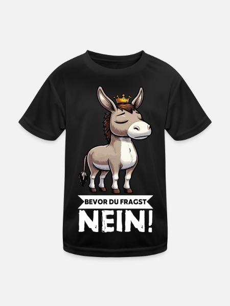 Before you ask No Donkey Donkey Donkey Donkey Holder - Kids Functional T-Shirt - black - Front