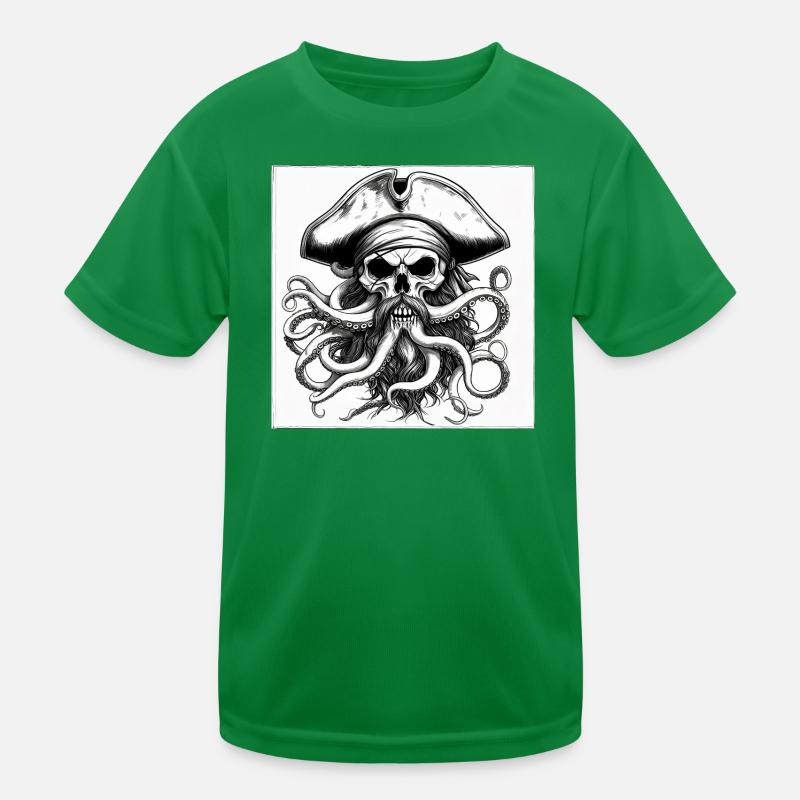 Crâne pirate et pieuvres encre T-shirt sport Enfant