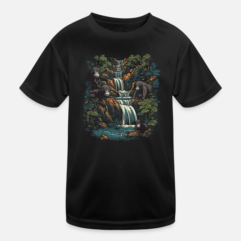 Gorilla Affe Tier Baby Jungtier Äffchen Gorillas Kinder Funktions-T-Shirt