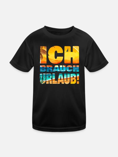 Brauche Urlaub Burnout Stress ausruhen Erholung - Kinder Funktions-T-Shirt - Schwarz - Vorne