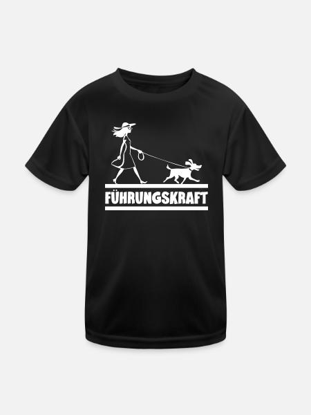 Führungskraft Hund Hundehalterin Geschenkidee Witz - Kinder Funktions-T-Shirt - Schwarz - Vorne