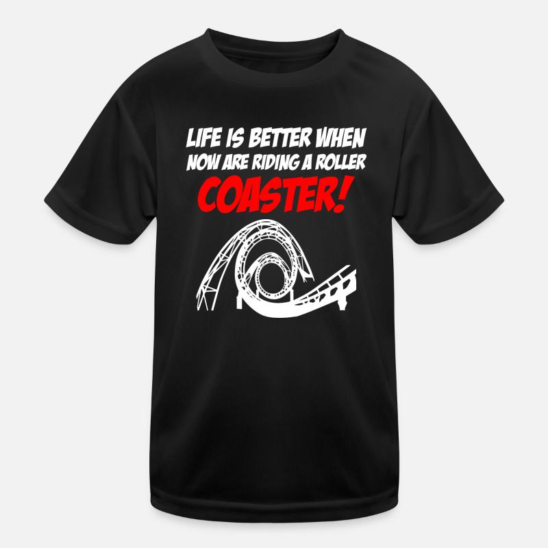 Riding Roller Coaster Kids Functional T-Shirt