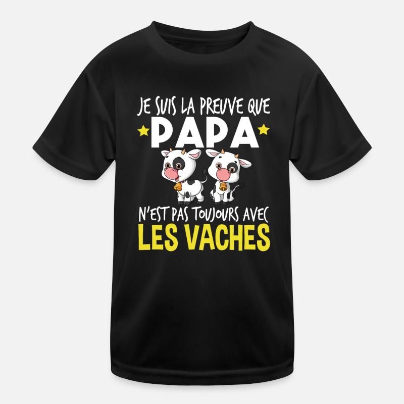 Vache Papa Bébé Nourrisson Naissance Cadeau T-shirt sport Enfant