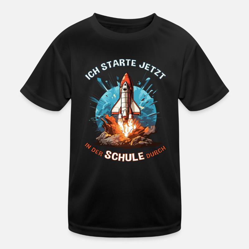 Kinder Tschüss Kindergarten Rakete Schulkind 2023 Kinder Funktions-T-Shirt