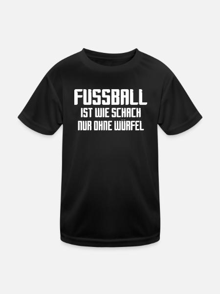 Fußball Ist Wie Schach Nur Ohne Würfel Humor - Kinder Funktions-T-Shirt - Schwarz - Vorne