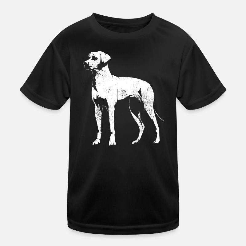 Rhodesian Ridgeback - Kinder Funktions-T-Shirt - Schwarz