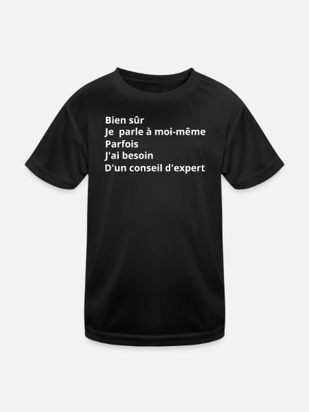Conseil d'Expert - expert - T-shirt sport Enfant - noir - Devant