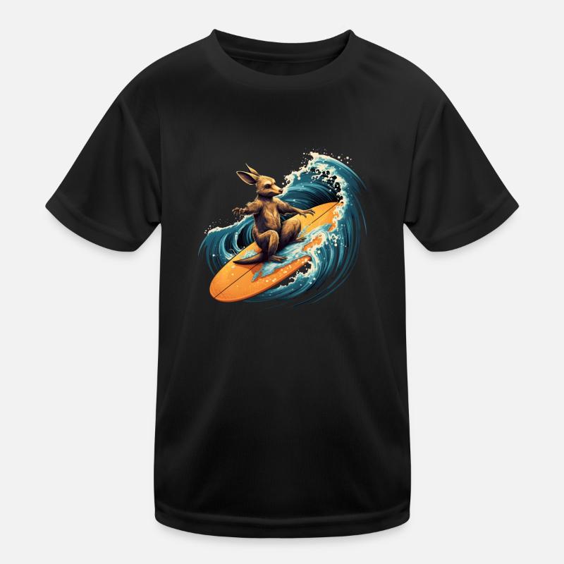 Surfing kangaroo Kinder Funktions-T-Shirt