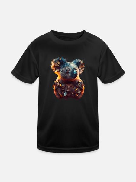 Surreal koala - Kids Functional T-Shirt - black - Front