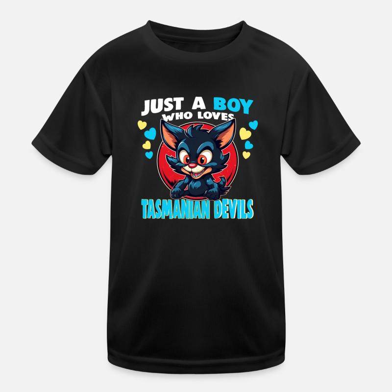 Just a Boy who Loves tasmanian Devils Kinder Funktions-T-Shirt