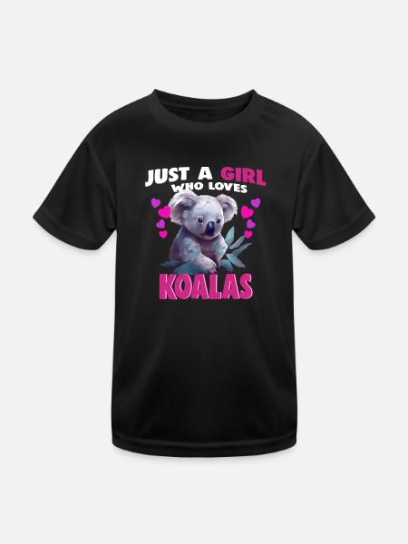 Just a Girl who Loves Koalas - Kids Functional T-Shirt - black - Front