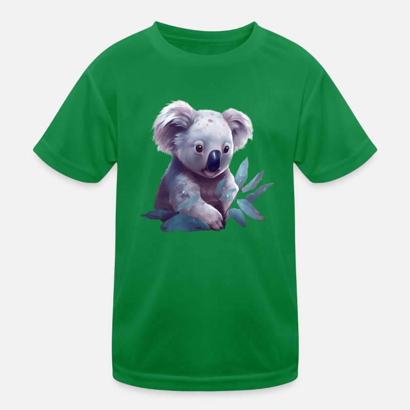 Süsser Koala mit Eukalyptusblatt Kinder Funktions-T-Shirt