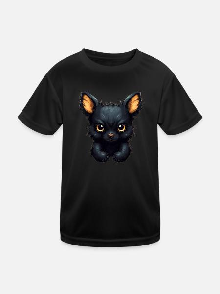 Super cute Dog retro style - Kids Functional T-Shirt - black - Front